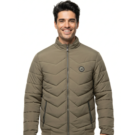 Horizontal Quilted Baffle Pattern- Khaki