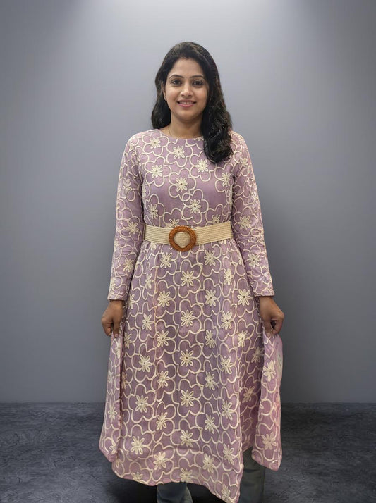 Lavender Bloom Belted Midi