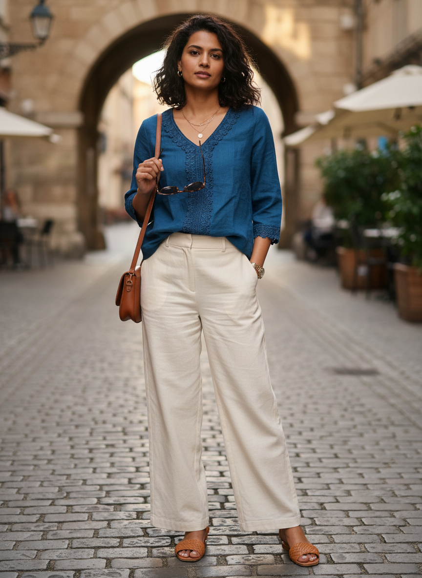 Midnight Ocean Scallop Tunic
