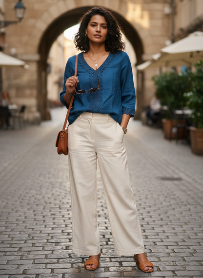 Midnight Ocean Scallop Tunic