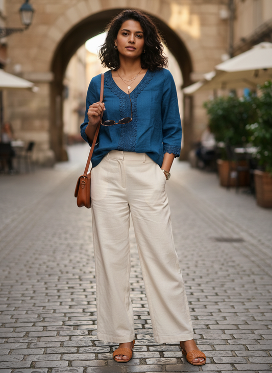 Midnight Ocean Scallop Tunic
