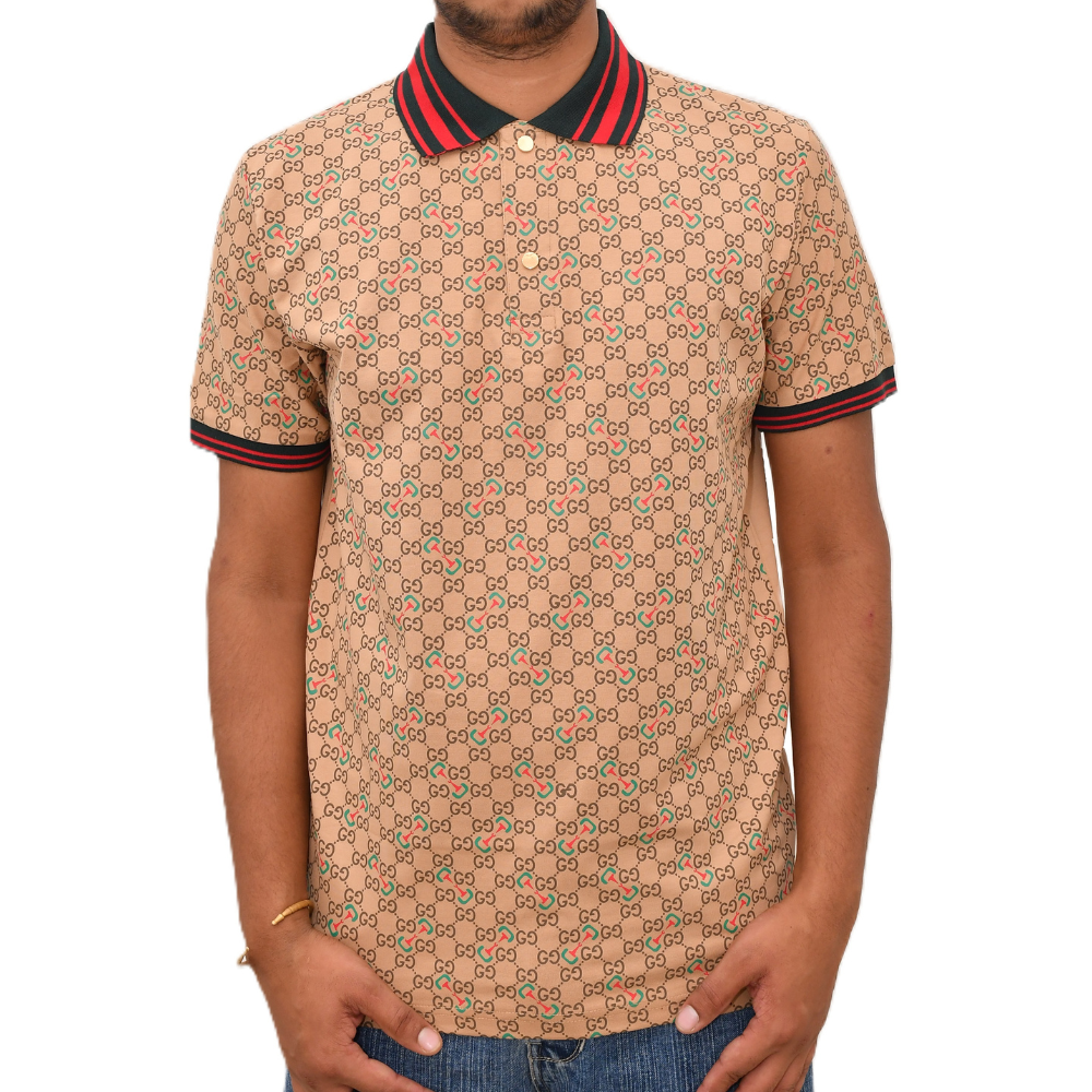 Make a statement. Iconic print with a sharp, striped collar.