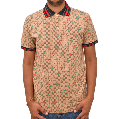 Make a statement. Iconic print with a sharp, striped collar.