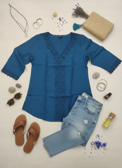 Midnight Ocean Scallop Tunic