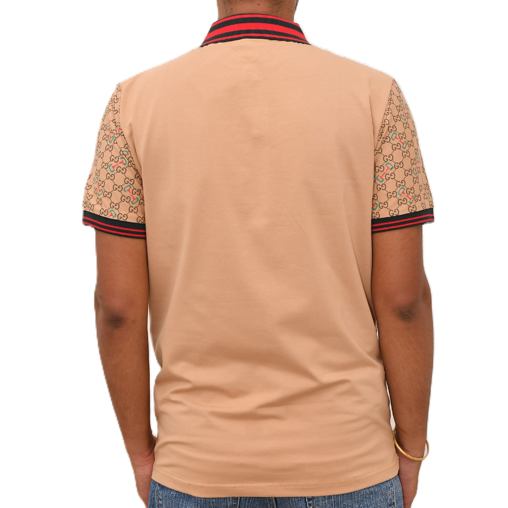 Make a statement. Iconic print with a sharp, striped collar.