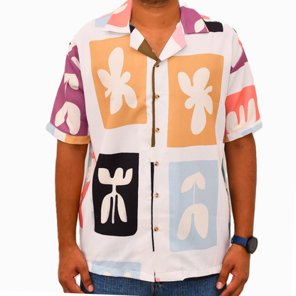 Abstract Floral Block Shirt