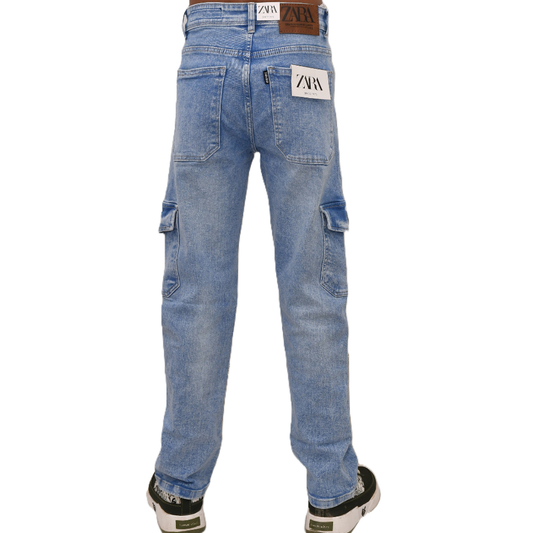 Urban Cargo Jeans - Light Blue Wash