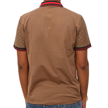 Make a statement. Iconic print with a sharp, striped collar.