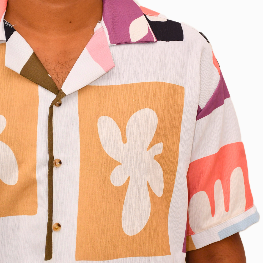 Abstract Floral Block Shirt