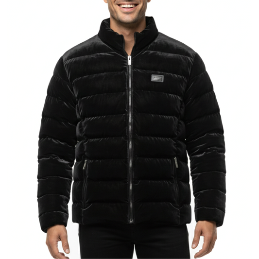 The Velutinous Noir Puffer- Black