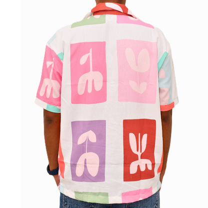 Abstract Floral Block Shirt