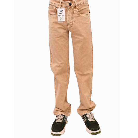 Relaxed Fit Beige Jeans- Desert Sand