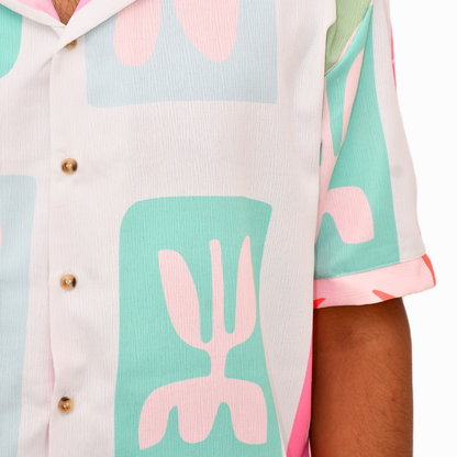 Abstract Floral Block Shirt
