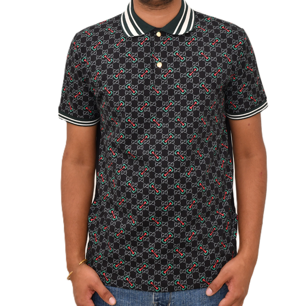 Make a statement. Iconic print with a sharp, striped collar.