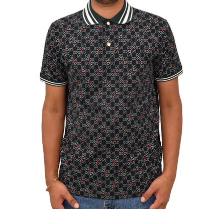 Make a statement. Iconic print with a sharp, striped collar.