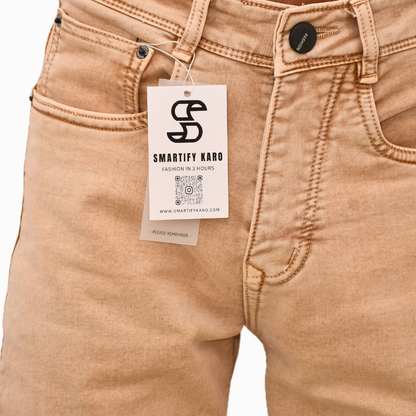 Relaxed Fit Beige Jeans- Desert Sand