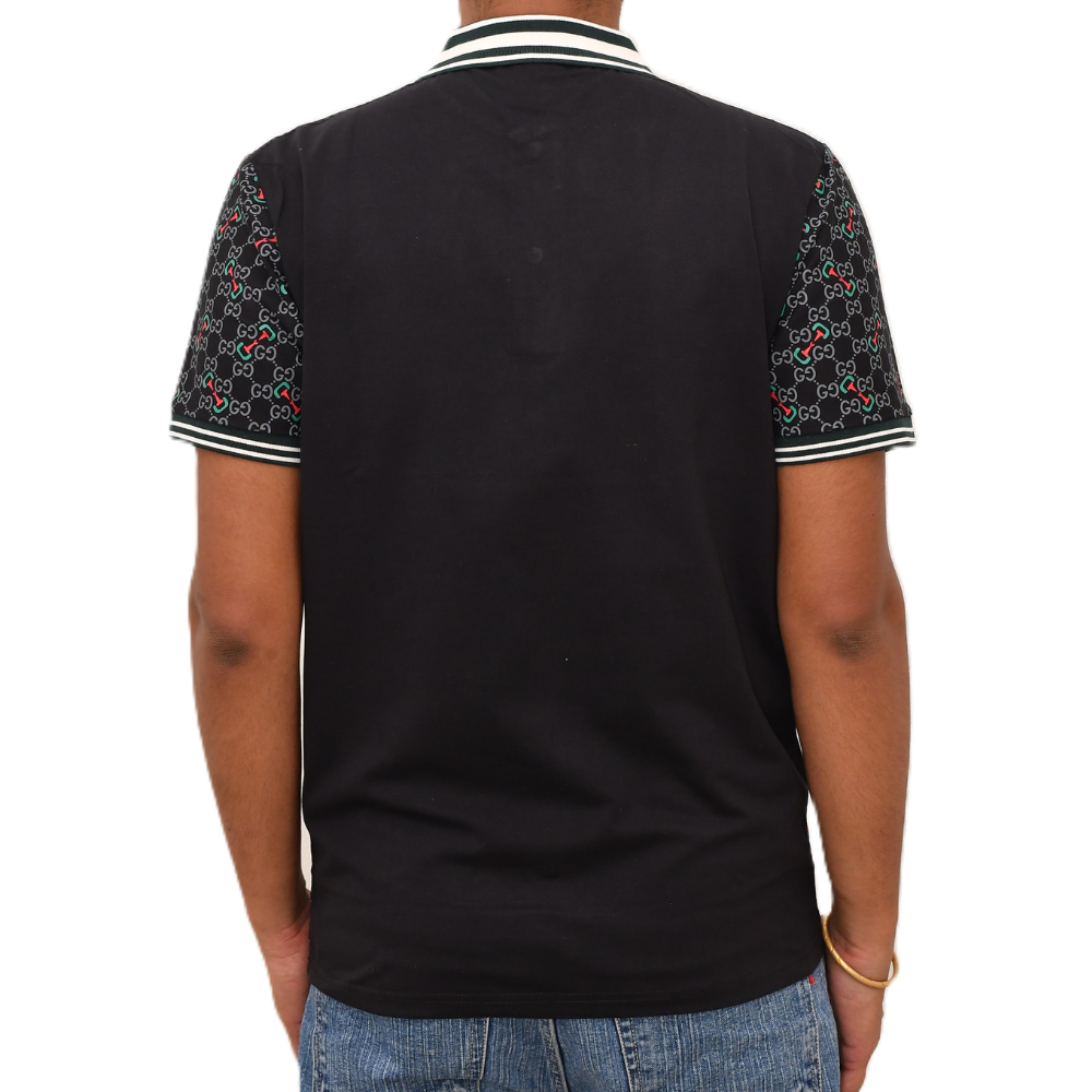 Make a statement. Iconic print with a sharp, striped collar.