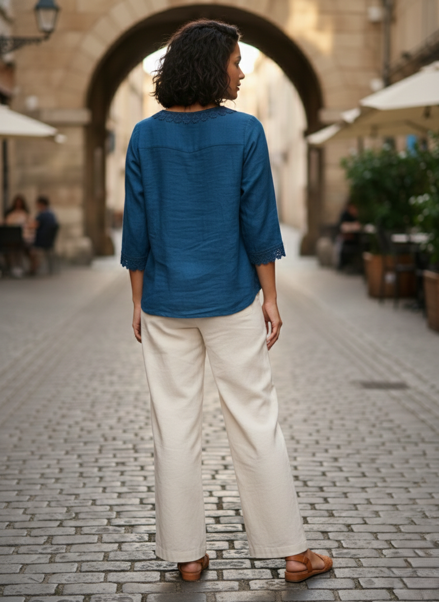 Midnight Ocean Scallop Tunic