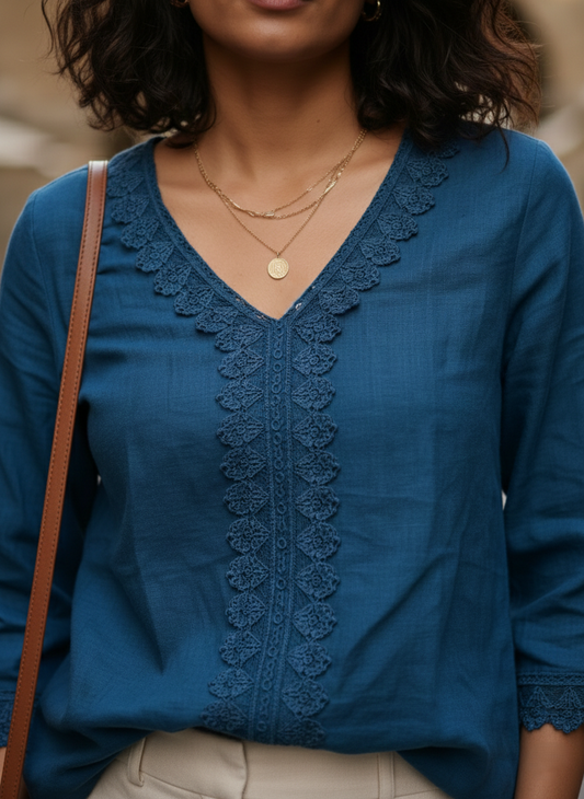 Midnight Ocean Scallop Tunic